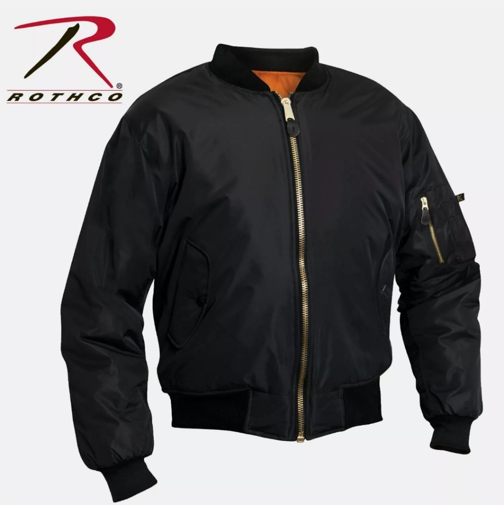 Black Military Air Force MA-1 Reversible Bomber Fl